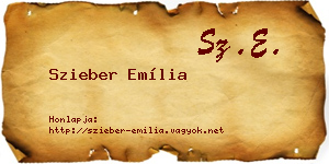 Szieber Emília névjegykártya